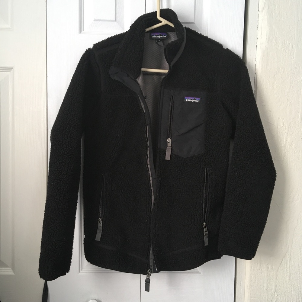 Patagonia Retro X Zip Up Sherpa Fleece XS in Black